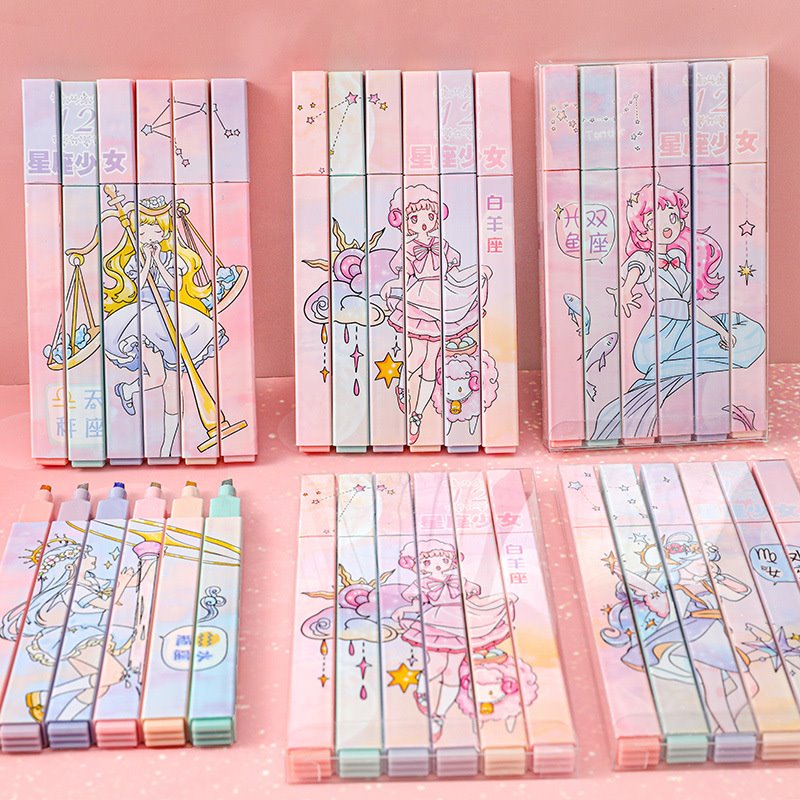 6шт хайлайтери Constellation Pastel Cute